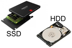 מדיה אחסון ssd ו- hdd