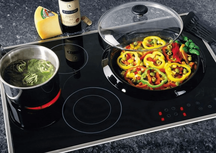 Glass ceramic hob in the kitchen