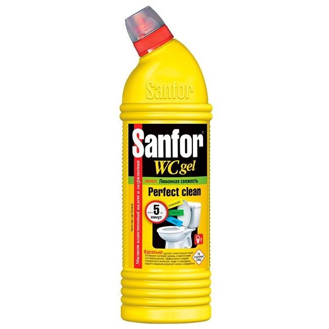 Toilet bowl cleaner for rust and limescale Sanfor toilet gel Fresh lemon